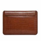 For 12 inch Laptop WIWU Ultra-thin Crocodile Texture Genuine Leather Laptop Sleeve(Brown) - 1