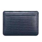 For 16 inch Laptop WIWU Ultra-thin Crocodile Texture Genuine Leather Laptop Sleeve(Dark Blue) - 1