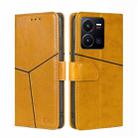 For vivo Y35 4G / Y22 / Y22s Geometric Stitching Leather Phone Case(Yellow) - 1