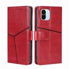 For Xiaomi Redmi A1 Geometric Stitching Leather Phone Case(Red) - 1