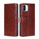 For Xiaomi Redmi A1 Geometric Stitching Leather Phone Case(Dark Brown) - 1