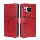 For Sharp Aquos Sense7 Geometric Stitching Leather Phone Case(Red) - 1