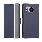 For Sharp Aquos Sense7 Twill Texture Side Button Leather Phone Case(Blue) - 1