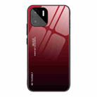 For Xiaomi Redmi A1 4G Gradient Color Glass Phone Case(Red Black) - 1