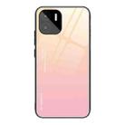 For Xiaomi Redmi A1 4G Gradient Color Glass Phone Case(Yellow Pink) - 1