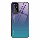 For Xiaomi Redmi K50 Ultra / 12T / 12T Pro Gradient Color Glass Phone Case(Aurora Blue) - 1