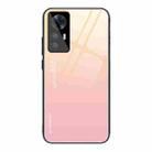 For Xiaomi Redmi K50 Ultra / 12T / 12T Pro Gradient Color Glass Phone Case(Yellow Pink) - 1