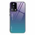 For Xiaomi Civi 2 Gradient Color Glass Phone Case(Aurora Blue) - 1