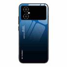 For Xiaomi Poco M4 5G Global Gradient Color Glass Phone Case(Blue Black) - 1