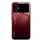 For Xiaomi Poco M4 5G Global Gradient Color Glass Phone Case(Red Black) - 1