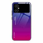 For Xiaomi Poco M4 5G Global Gradient Color Glass Phone Case(Purple Red) - 1