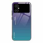 For Xiaomi Poco M4 5G Global Gradient Color Glass Phone Case(Aurora Blue) - 1