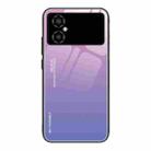 For Xiaomi Poco M4 5G Global Gradient Color Glass Phone Case(Pink Purple) - 1