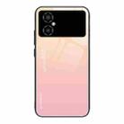 For Xiaomi Poco M4 5G Global Gradient Color Glass Phone Case(Yellow Pink) - 1