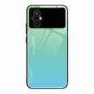 For Xiaomi Poco M5 4G Global Gradient Color Glass Phone Case(Green Cyan) - 1