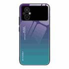 For Xiaomi Poco M5 4G Global Gradient Color Glass Phone Case(Aurora Blue) - 1