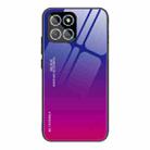 For Honor X8 Gradient Color Glass Phone Case(Purple Red) - 1