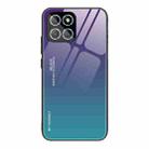 For Honor X8 Gradient Color Glass Phone Case(Aurora Blue) - 1
