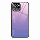 For Honor X8 Gradient Color Glass Phone Case(Pink Purple) - 1