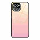 For Honor X8 Gradient Color Glass Phone Case(Yellow Pink) - 1