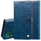 For Huawei P40 Lite Business Style Oil Wax Texture Horizontal Flip Leather Case, with Holder & Card Slots & Wallet(Blue) - 1