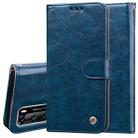 For Huawei P40 Business Style Oil Wax Texture Horizontal Flip Leather Case, with Holder & Card Slots & Wallet(Blue) - 1