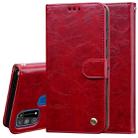 For Galaxy M31 Business Style Oil Wax Texture Horizontal Flip Leather Case, with Holder & Card Slots & Wallet(Red) - 1