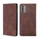 For Nokia G400 Skin Feel Magnetic Leather Phone Case(Dark Brown) - 1