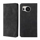 For Sharp Aquos Sense7 Skin Feel Magnetic Leather Phone Case(Black) - 1