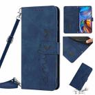 For Motorola Moto E32 4G/E32s Skin Feel Heart Pattern Leather Phone Case With Lanyard(Blue) - 1