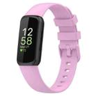 For Fitbit Inspire3 Solid Color Silicone Watch Band, Size:L Size(Lilac Purple) - 1