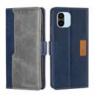 For Xiaomi Redmi A1 Contrast Color Side Buckle Leather Phone Case(Blue + Grey) - 1