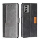 For Nokia G400 Contrast Color Side Buckle Leather Phone Case(Black + Grey) - 1