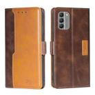 For Nokia G400 Contrast Color Side Buckle Leather Phone Case(Dark Brown + Gold) - 1