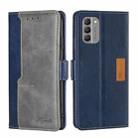 For Nokia G400 Contrast Color Side Buckle Leather Phone Case(Blue + Grey) - 1