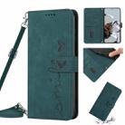 For Xiaomi Redmi A1 Skin Feel Heart Pattern Leather Phone Case with Lanyard(Green) - 1