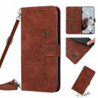 For Xiaomi Redmi Note 11T Pro 5G/Note 11T Pro+ 5G Skin Feel Heart Pattern Leather Phone Case with Lanyard(Brown) - 1