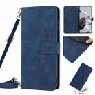 For Xiaomi 12T/12T Pro/Redmi K50 Ultra Skin Feel Heart Pattern Leather Phone Case with Lanyard(Blue) - 1