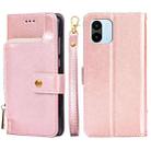 For Xiaomi Redmi A1 Zipper Bag Leather Phone Case(Rose Gold) - 1