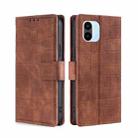 For Xiaomi Redmi A1 Skin Feel Crocodile Magnetic Clasp Leather Phone Case(Brown) - 1