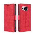 For Sharp Aquos Sense7 Skin Feel Crocodile Magnetic Clasp Leather Phone Case(Red) - 1