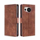 For Sharp Aquos Sense7 Skin Feel Crocodile Magnetic Clasp Leather Phone Case(Brown) - 1