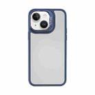 For iPhone 14 Mutural Color Holder Phone Case(Dark Blue) - 1