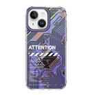 For iPhone 14 Plus Mutural Modern Series Circuit Board Printed Phone Case(Purple) - 1