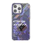 For iPhone 14 Pro Max Mutural Modern Series Circuit Board Printed Phone Case(Purple) - 1