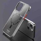 For iPhone 14 Plus Mutural Armour Magsafe Phone Case(Transparent Black) - 1