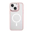 For iPhone 14 Plus Mutural Color Holder Magsafe Phone Case(Pink) - 1