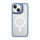 For iPhone 14 Plus Mutural Color Holder Magsafe Phone Case(Sierra Blue) - 1