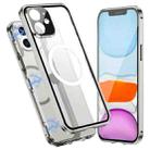 For iPhone 11 360 Full Body Magnetic Frosted Magsafe Phone Case(Silver) - 1