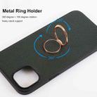 For iPhone 14 Plus Litchi Texture Magnetic Phone Case with Ring Holder(Black) - 4